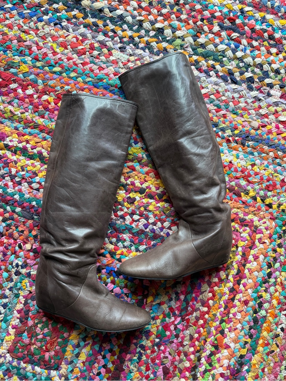 Lanvin Dark Brown Leather Over-the-Knee Boots